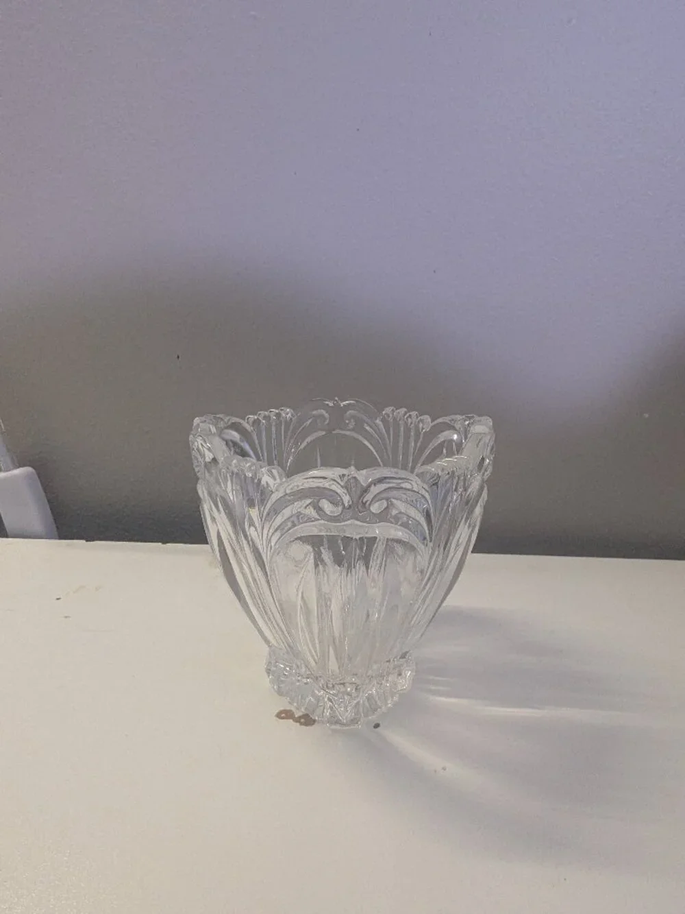 Vintage Oneida 24% Lead Crystal Small Oval Bowl in the 